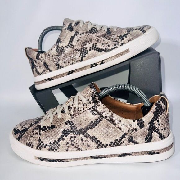 Clarks Shoes - Clarks Un Maui Lace Natural‎ Snake Unstructured 15764 Beige Women's 6